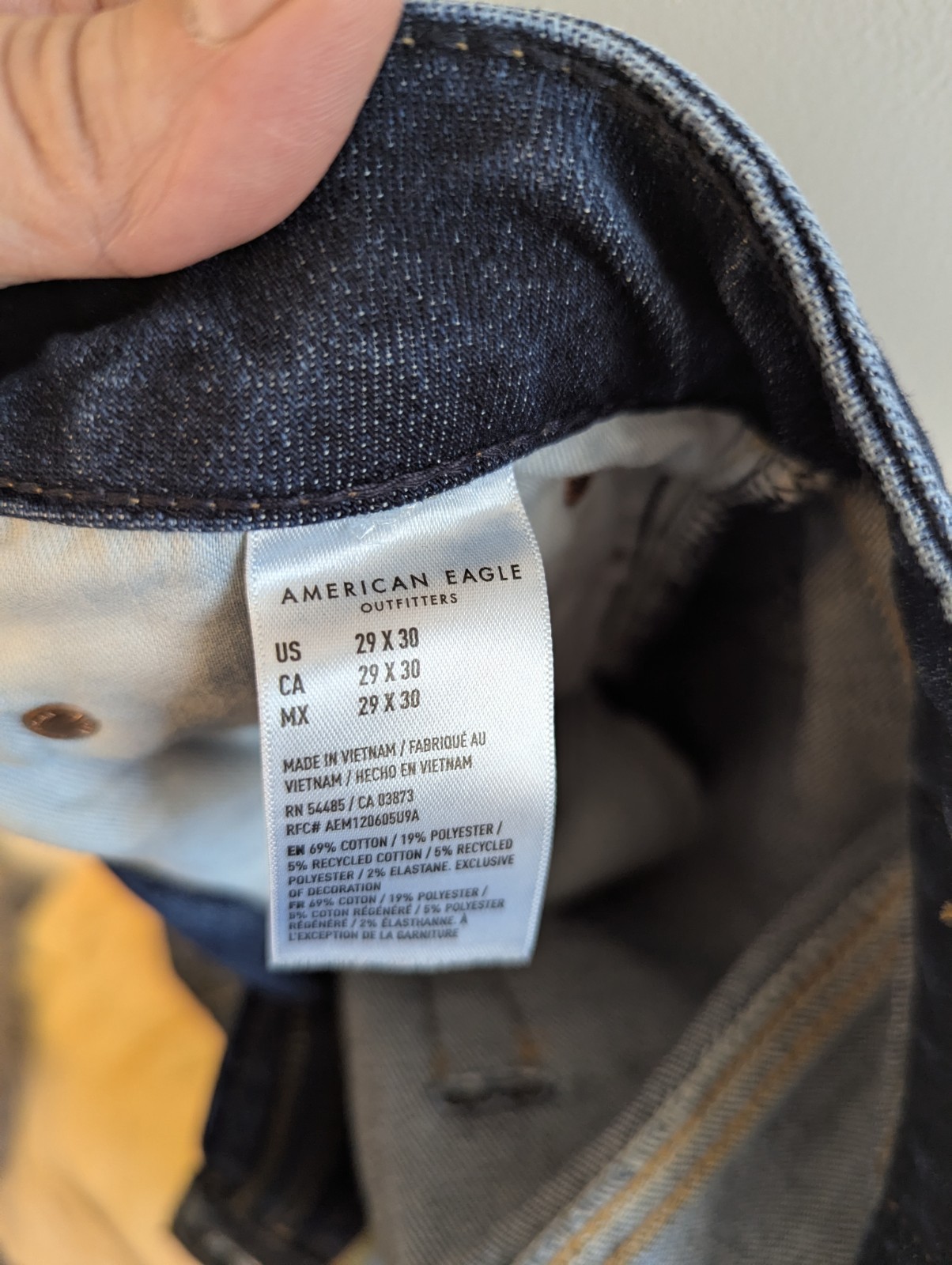 American Eagle Outfitters AirFlex+ Temp Tech Athletic Straight Blue Jeans 29×30
