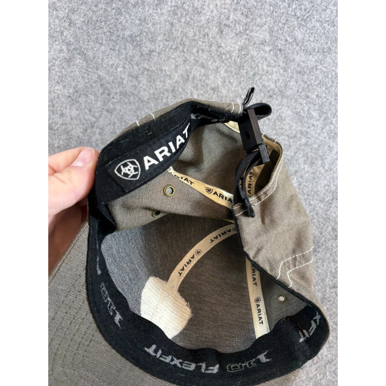 Ariat 110 Flexfit Tech Hat Cap Mens Gray Strapback Ranch Hiking Outdoor One Size