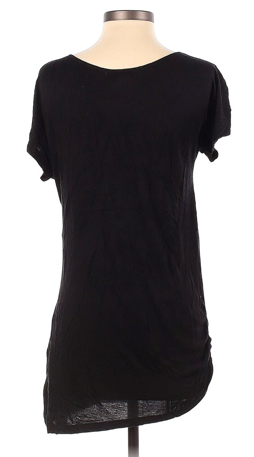 Wet Seal Y2K Embellished Shirt Top T-Shirt Small Junior Black Flower Sequin FLAW