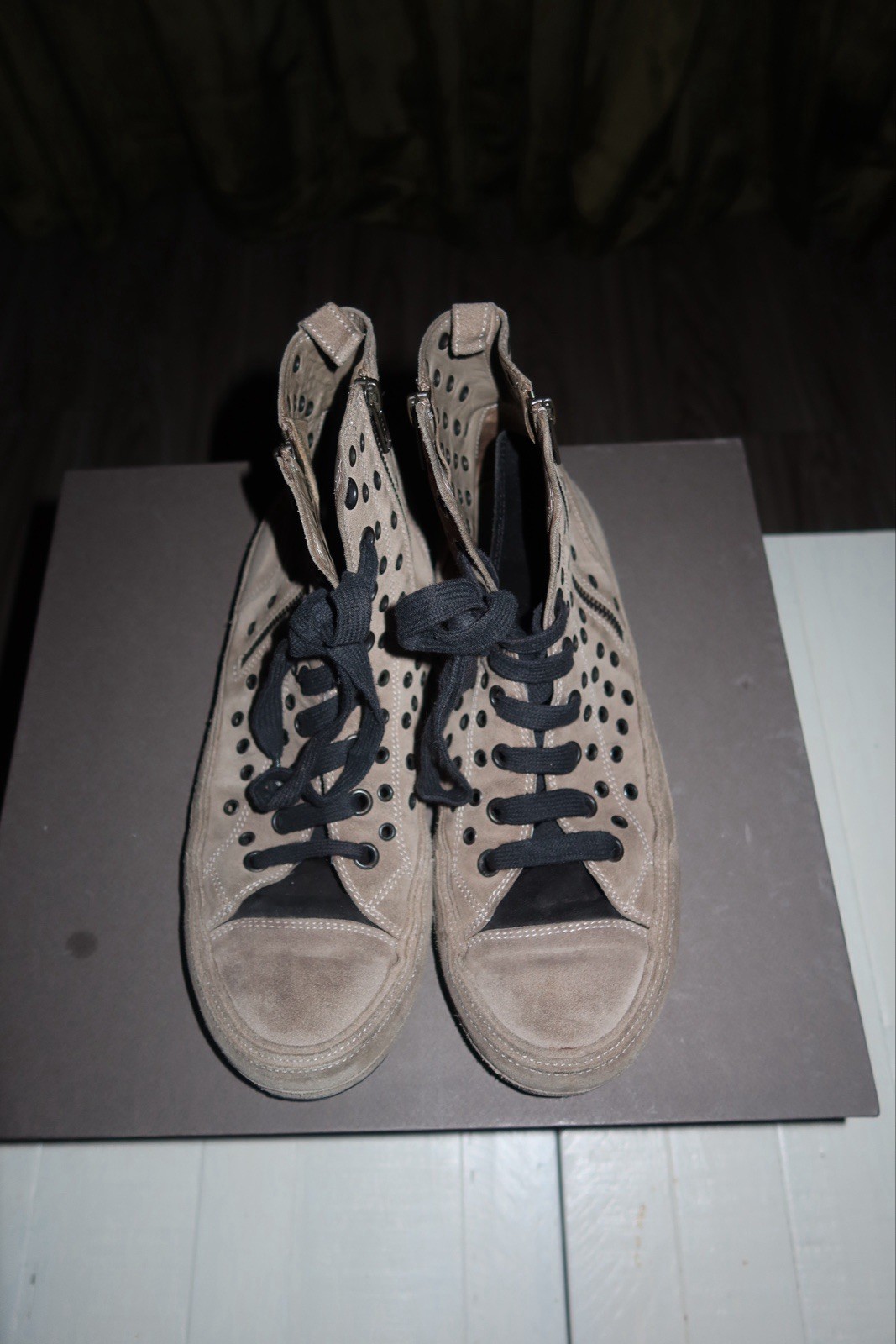 Ann Demeulemeester Scamosciato Mens Sneaker Size 43 Dark Khaki