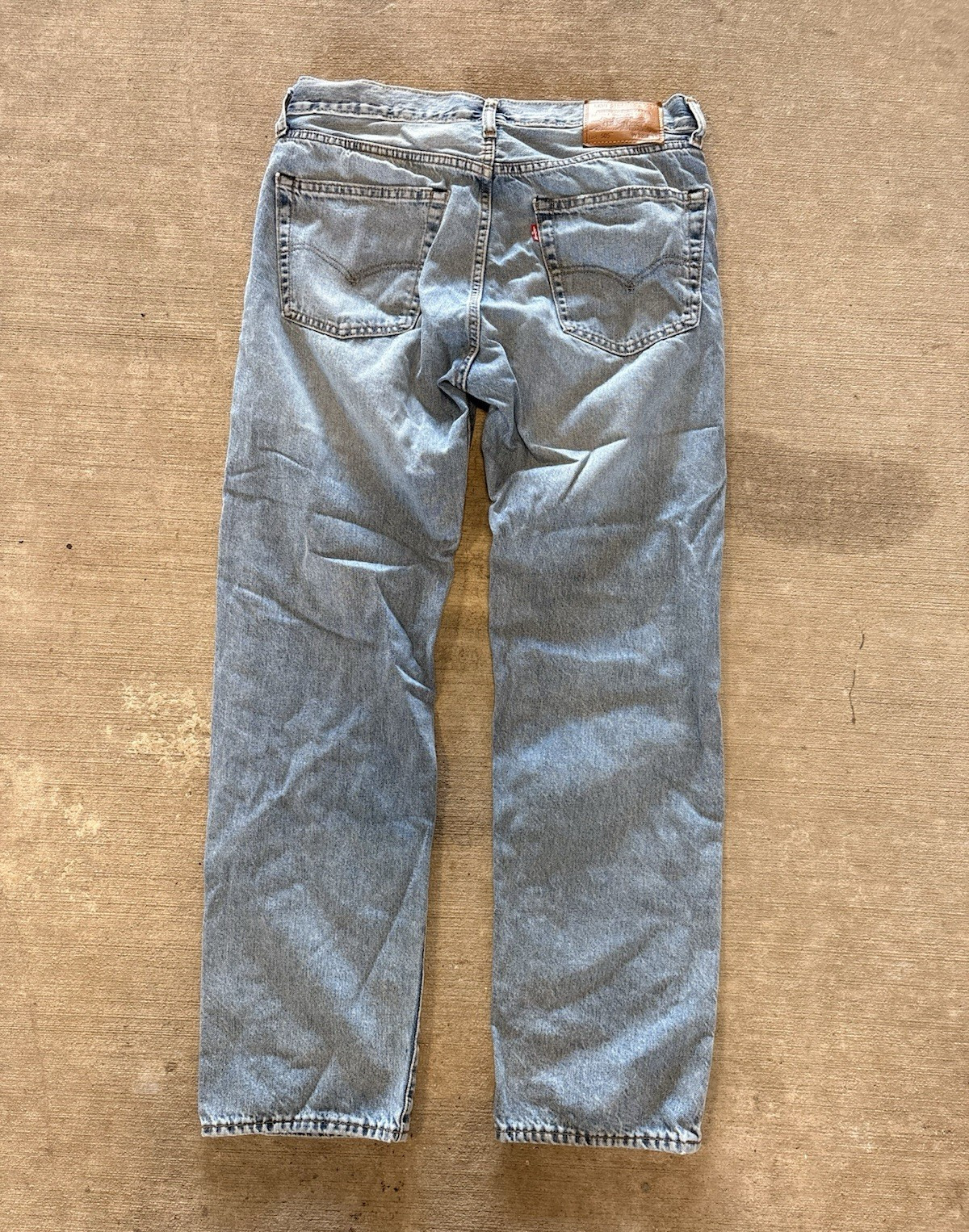 Selvage Levi’s Men’s Blue Denim Straight Leg Regular Mid Rise Light Wash Jeans