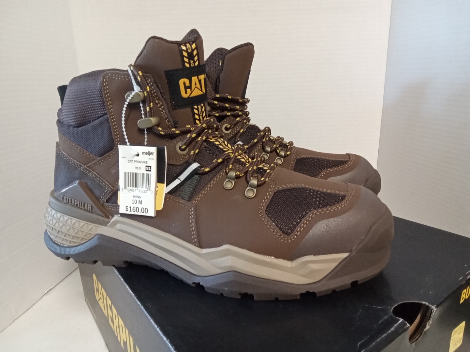Caterpillar Mens PROVOKE MID WP Waterproof Alloy Toe Work Boot Size 10 M Leather