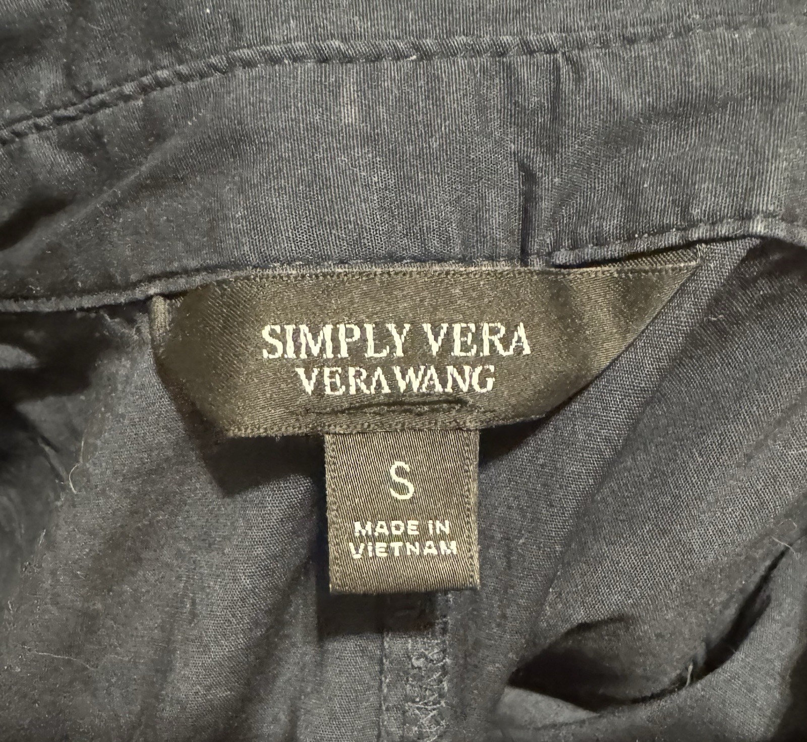Simply Vera Vera Wang Sleeveless Collared Button-Front Shirt Dress Navy Small