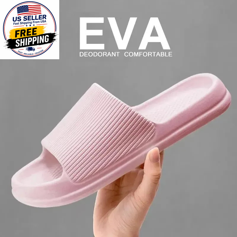 Non-Slip EVA Soft Sole Massage Shower Shoes for Women Men Couples Waterproof Hom