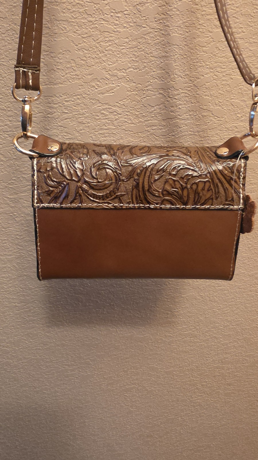 Artisanal 100% Leather Handbag | Hand tooled Shoulder Bag