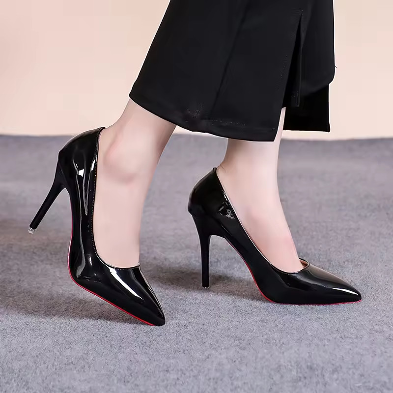 Sexy Red Bottom Women High Heels Classic Ladies Pumps Autumn Leather Dress Heel