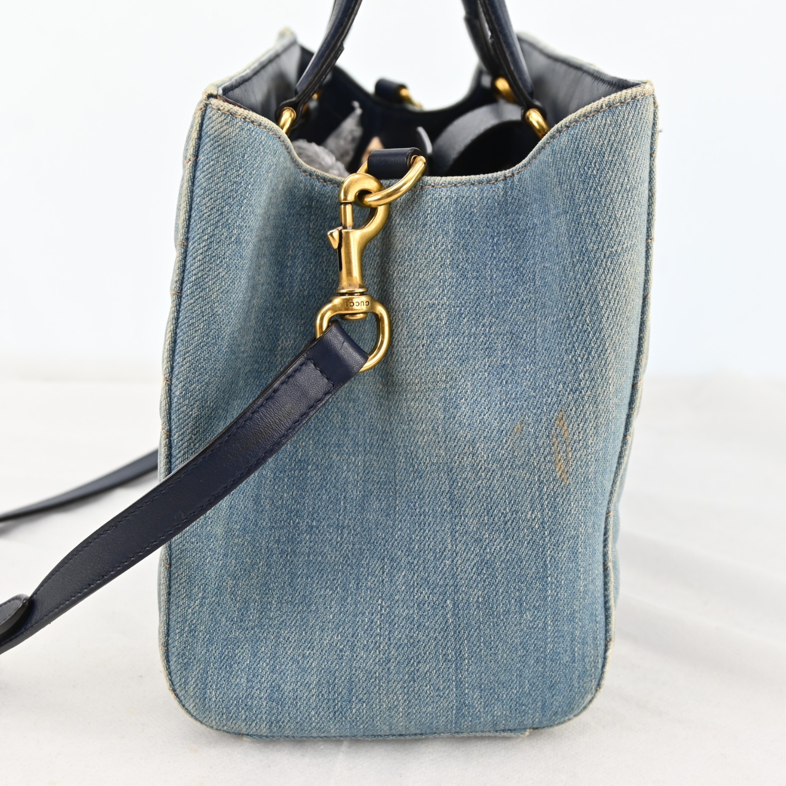 GUCCI 448054 Marmont denim x leather 2Way Hand Bag Shoulder Bag R3909YR805