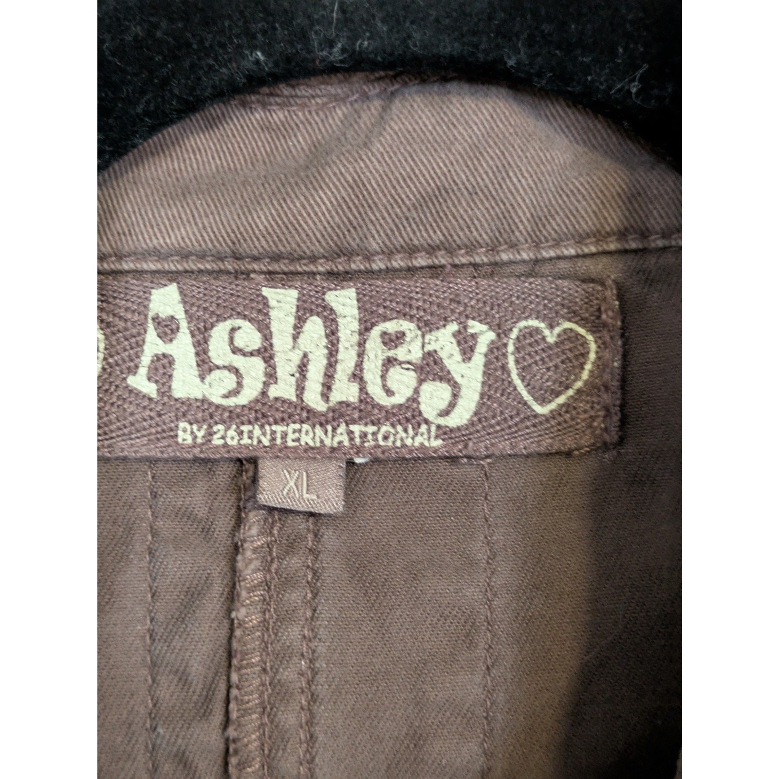 Ashley by 26 International Jacket Womens Size XL Distressed Fringe Frayed Button