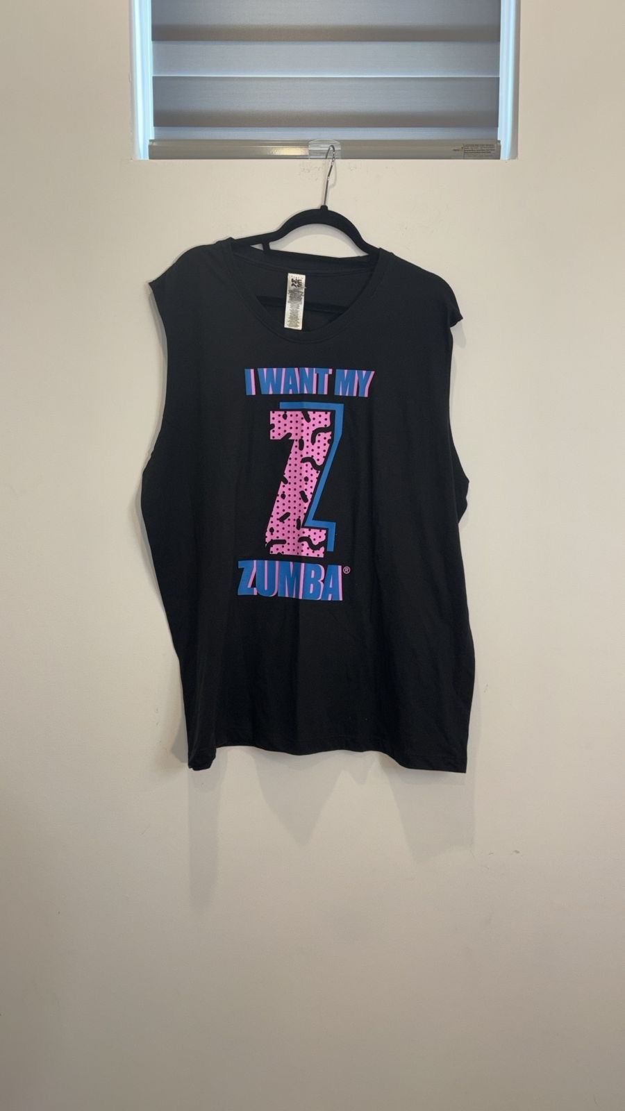 Zumba Wear I Want My Z Black Sleeveless Muscle Tank Top Shirt XL/XXL