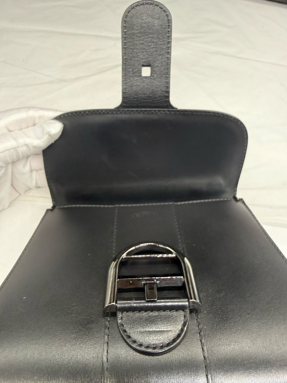Authentic Delvaux Smooth Calfskin Leather Top Handle Bag Black eBay AG