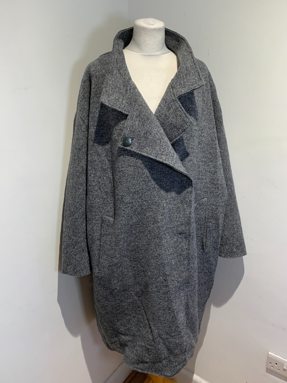 OSKA Over Sized Coat Size 1 UK 10 12 14 VGC Boiled Virgin Wool lined lagenlook