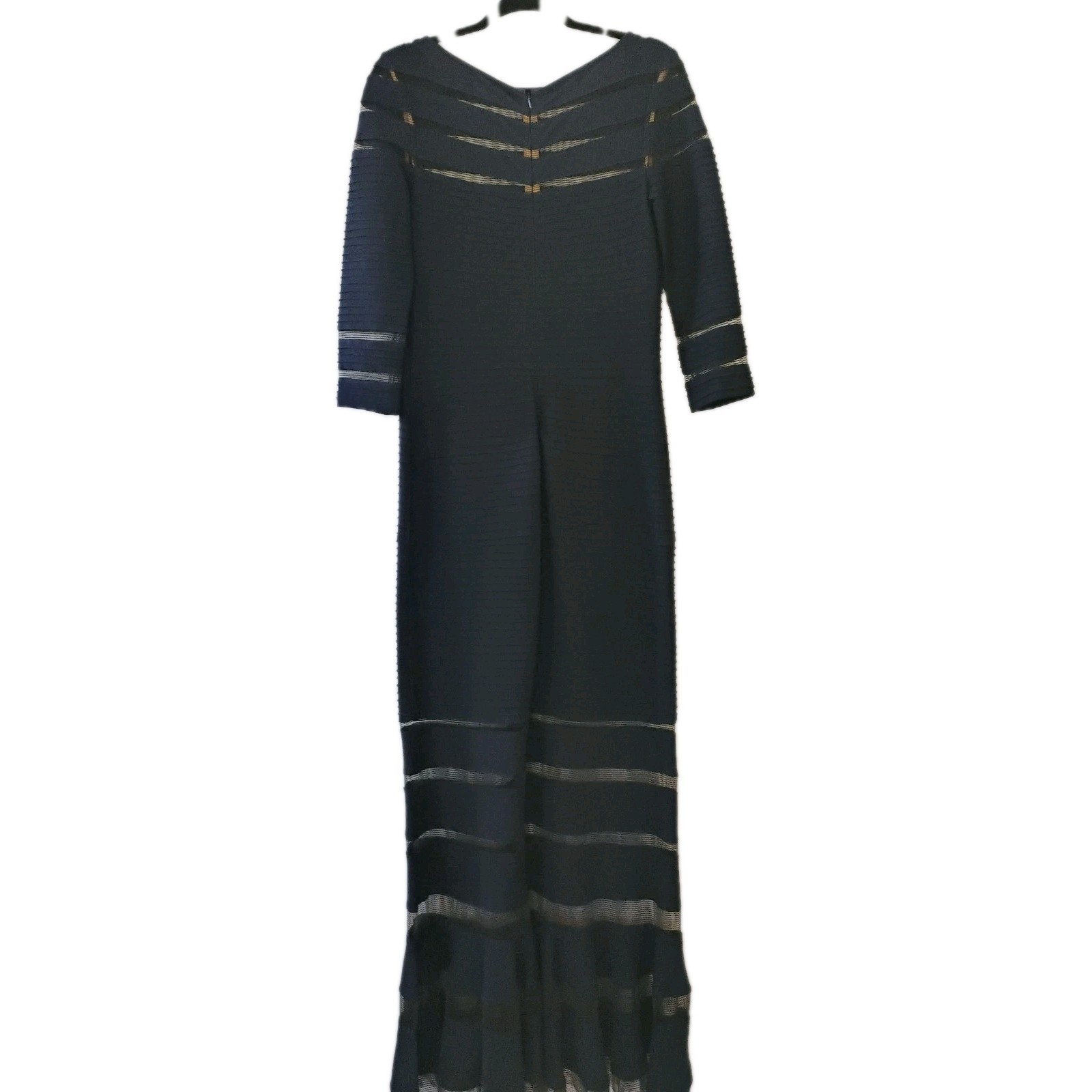Tadashi Shoji Navy Sheath Full Length Dress Gown Size Medium