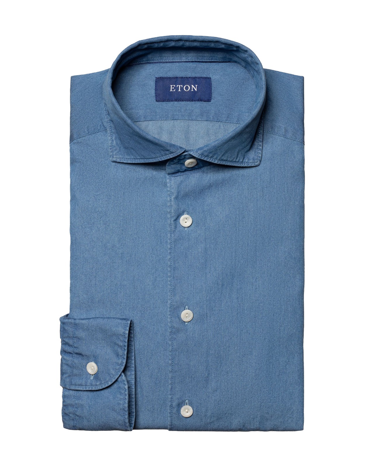 NWT ETON DRESS SHIRT cotton denim luxury Sweden 43 17 contemporary