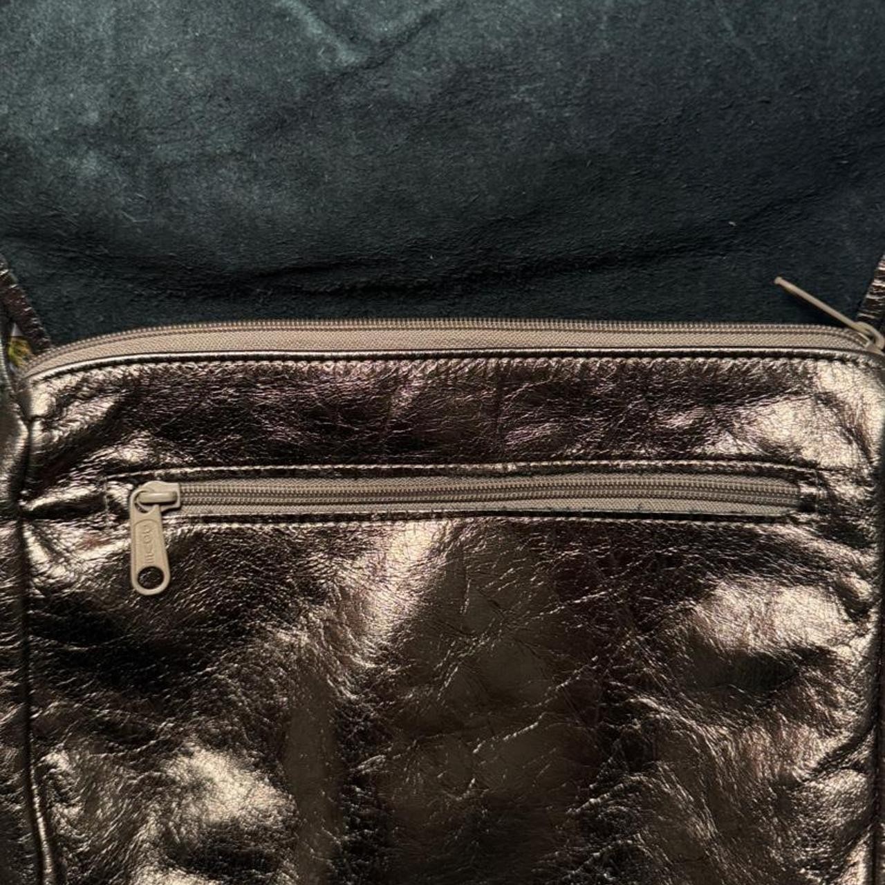 Vintage bronze/chocolate metallic Flap handbag