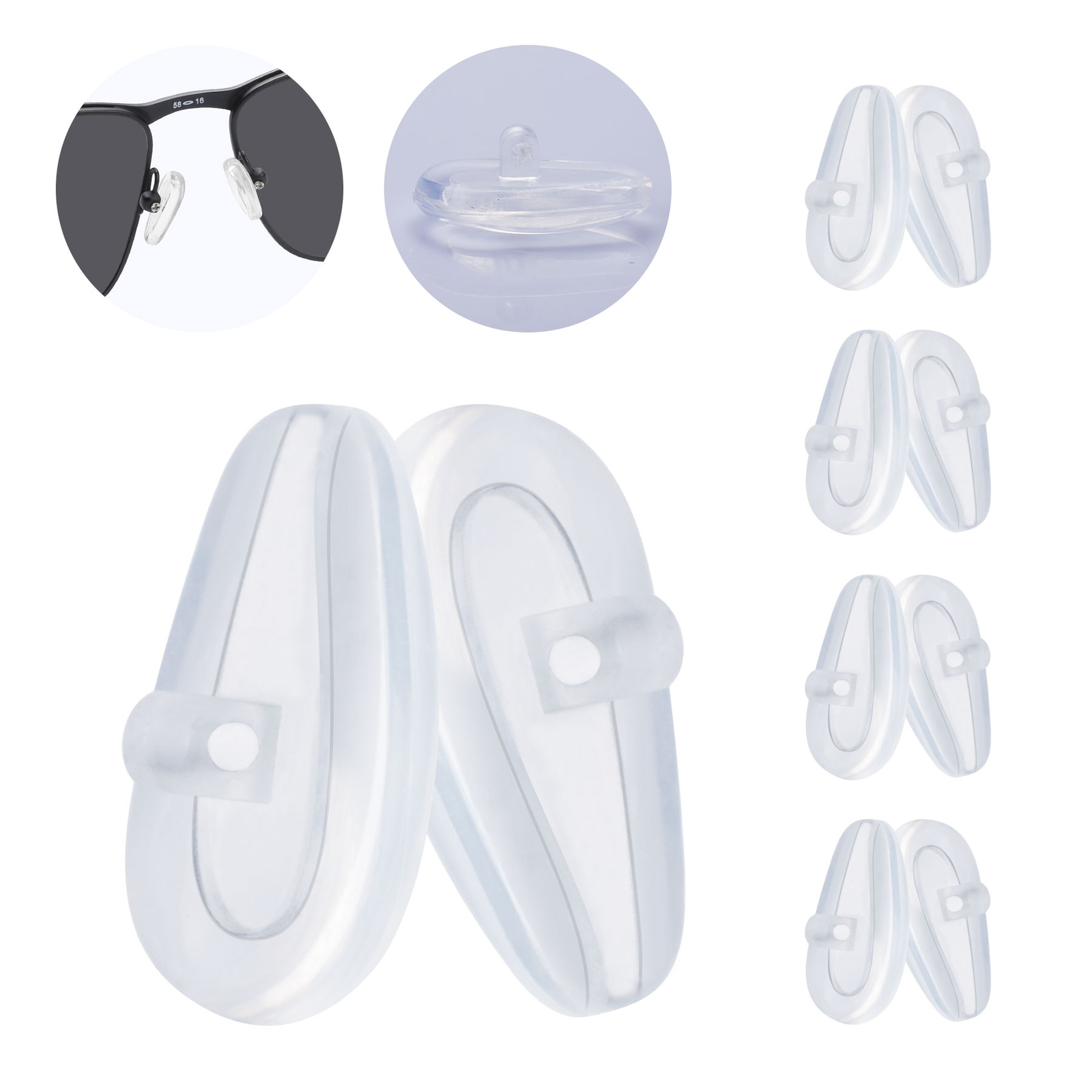 Silicone Replacement Crystal Clear Nose Piece For-Costa Del Mar Helo