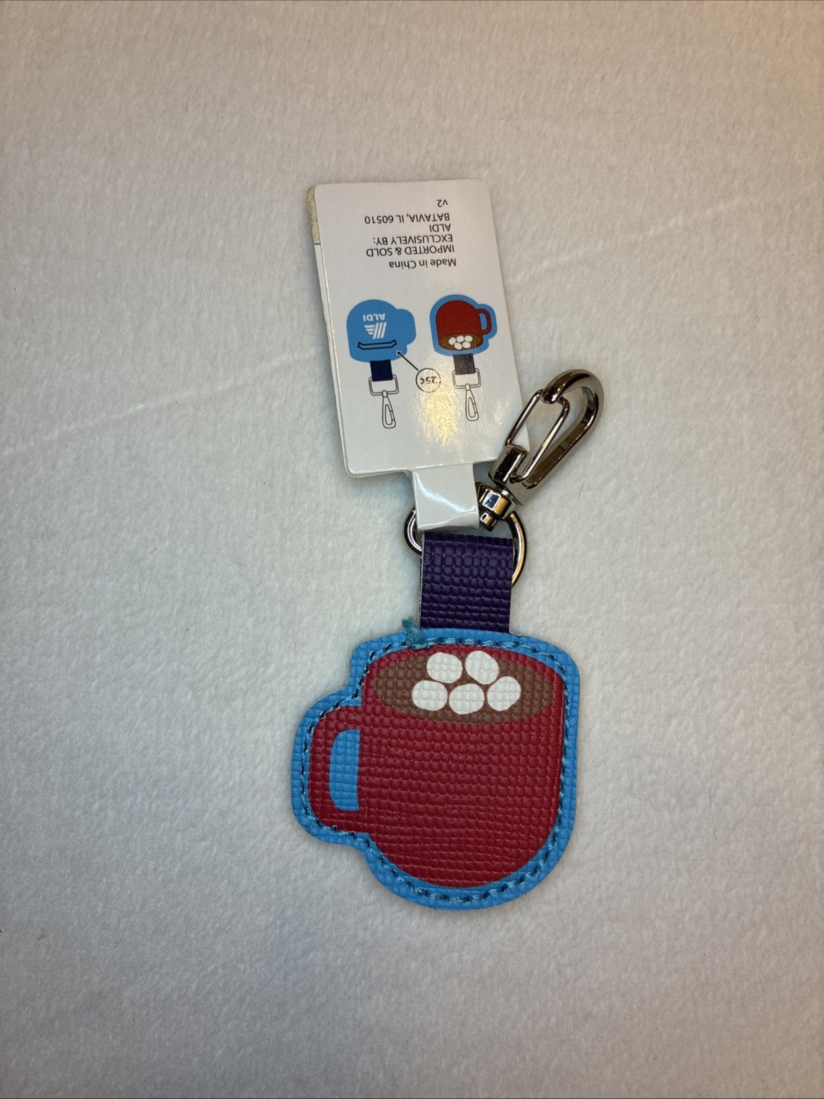 ALDI Quarter Holder Keeper Original Hot Cocoa NEW 2019 Keychain NWT