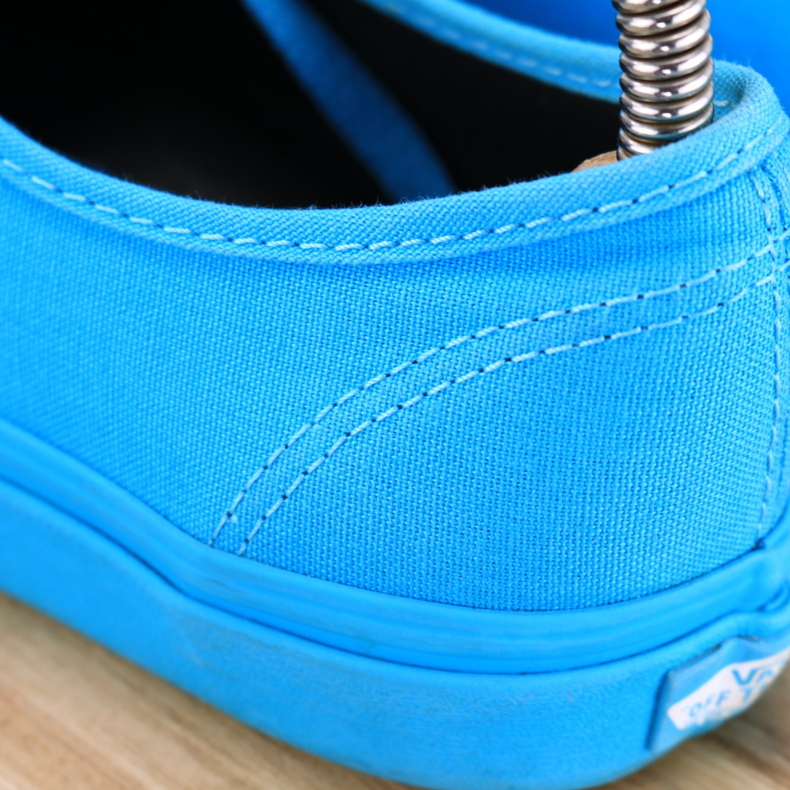Vans Mono Turquoise Blue Low Lace up Canvas Sneaker Shoes Size Men 5.5 / Women 7