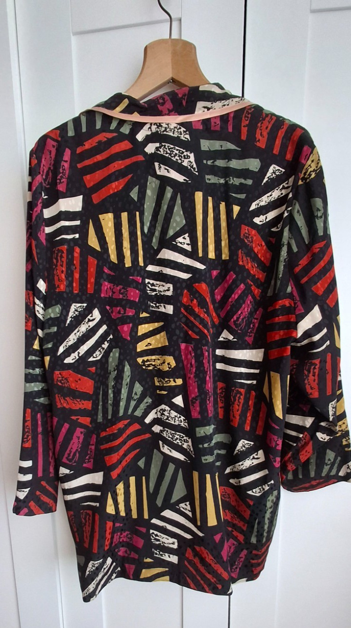 Vintage Designer John Bates London Jacket Ruffle Open Front Multicoloured Size L