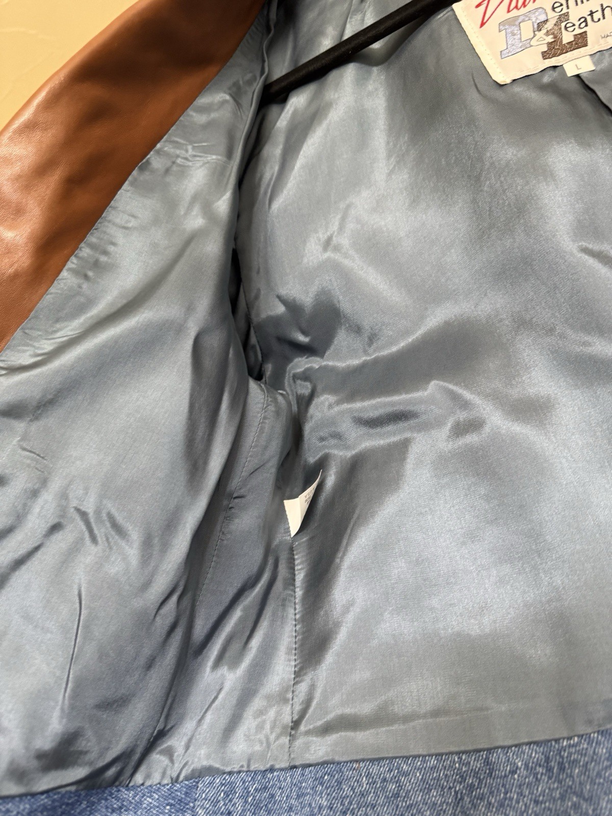 diamond denim & leather jacket