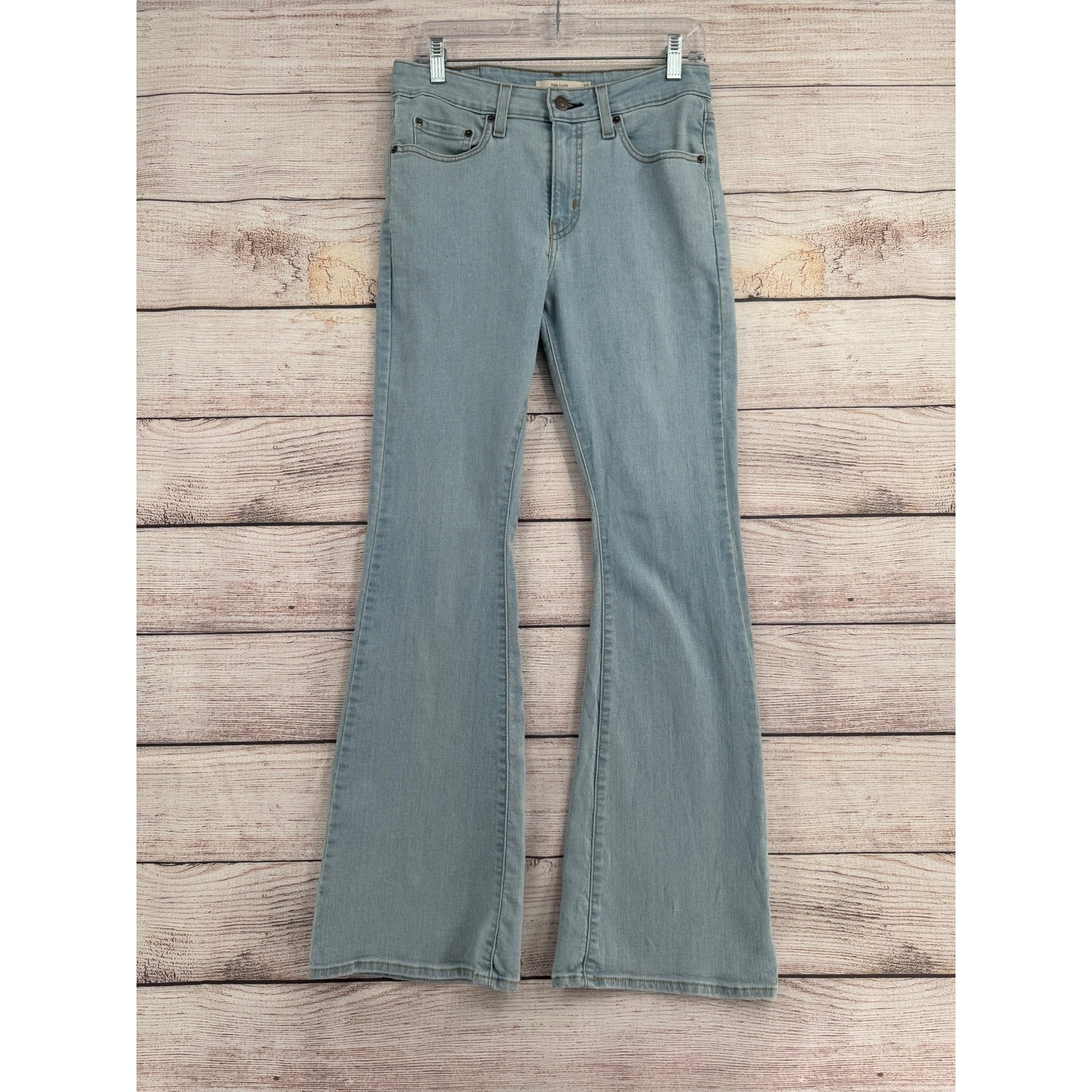 Levi’s 726 Flare Stretch Jeans Womens 28 Blue Light Wash Denim
