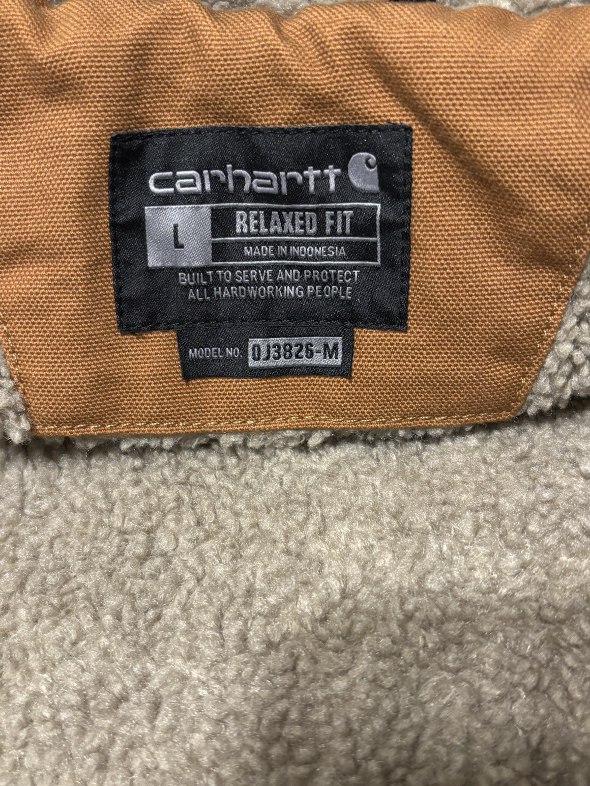 Carhartt Washed Duck Sherpa-Lined Brown Utility Jacket Men’s Size L NWT