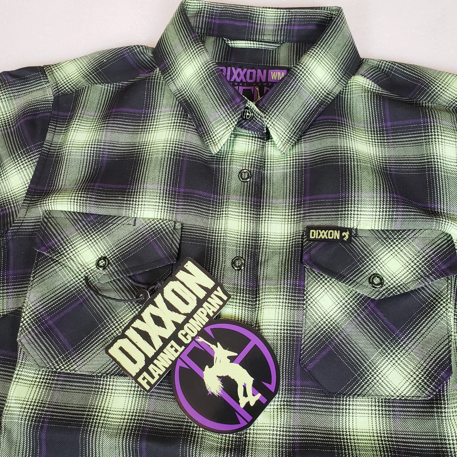 NWT Women’s Medium Dixxon Dimebag Darrell Women’s Glow In The Dark Flannel Shirt