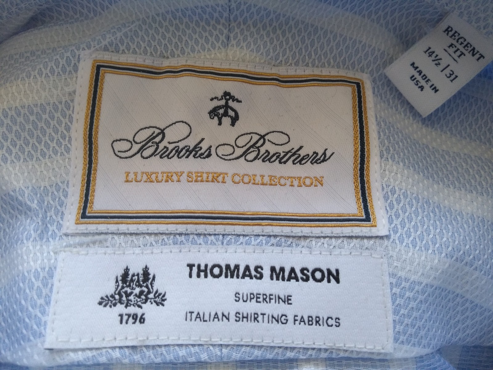 NWOT Brooks Brothers Luxury Collection Blue with White Stripe Regent MSRP $168