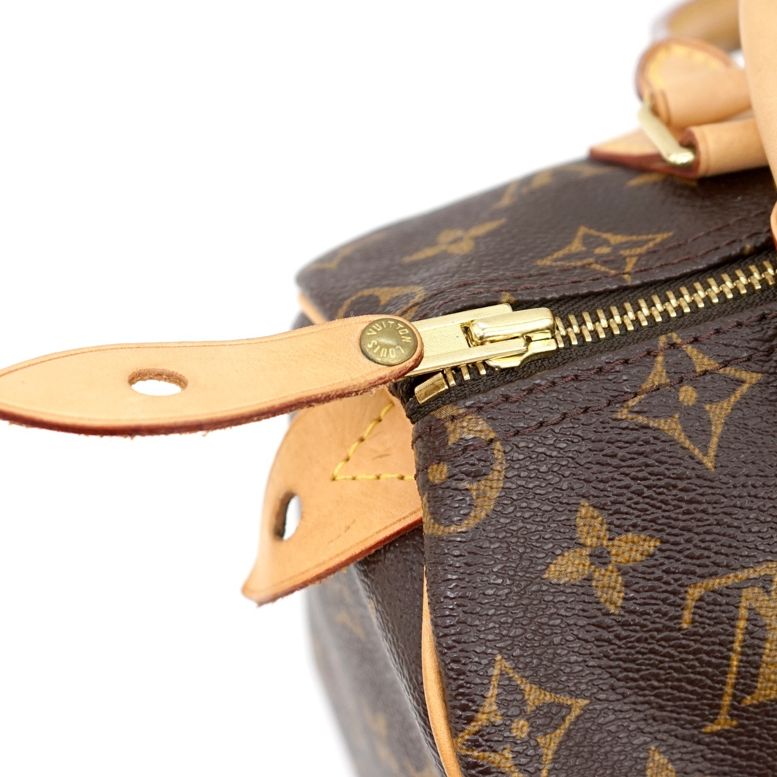 LOUIS VUITTON Speedy 25 Handbag Purse Monogram Canvas M41528 SP1068 w/Padlock