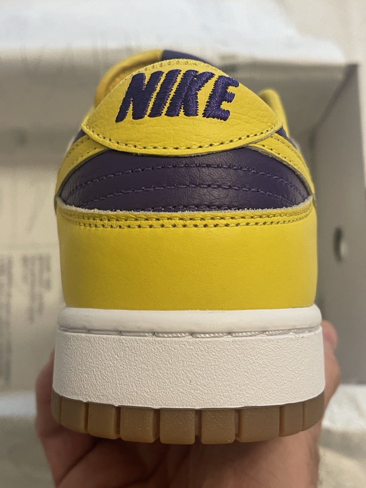 Nike ID Dunk low “Lakers” , “LSU” (Gold/Purple/Gum) Sz 12
