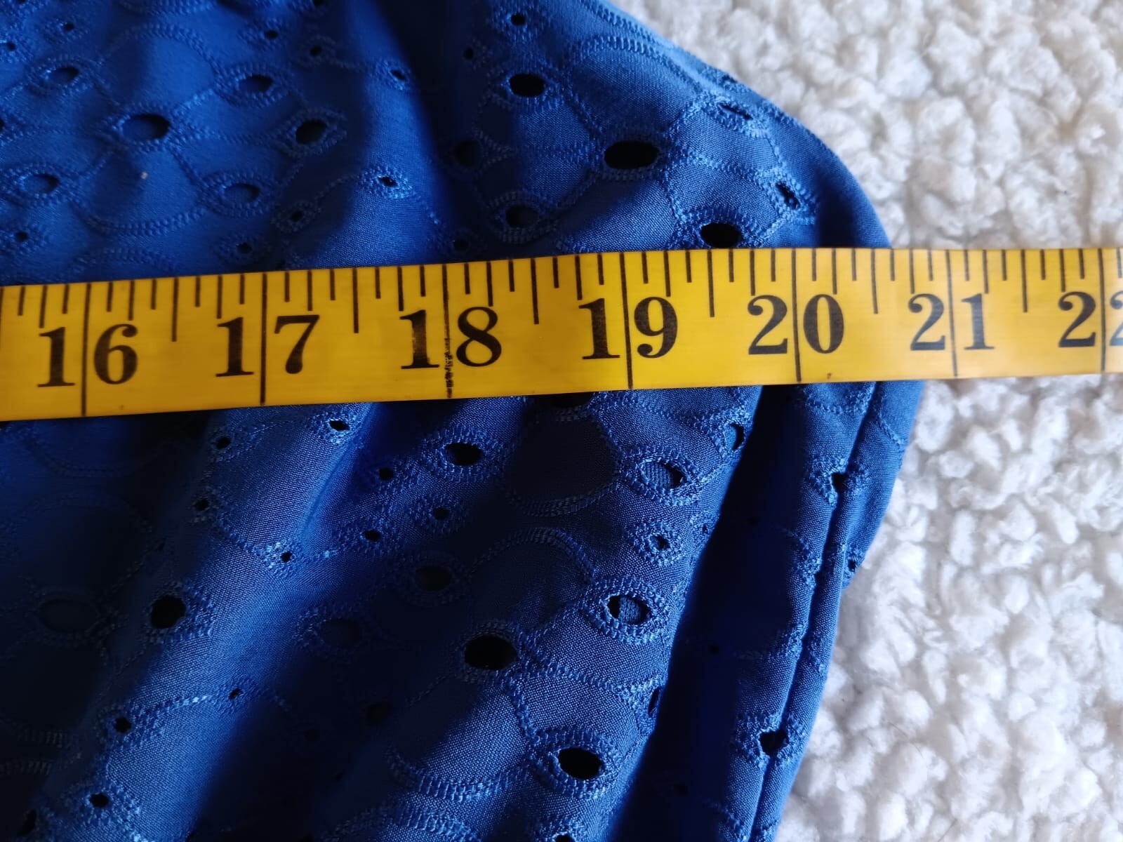 New Chico’s Maxi Blue Sleeveless Dress SIZE 3 Petite Eyelet Pattern