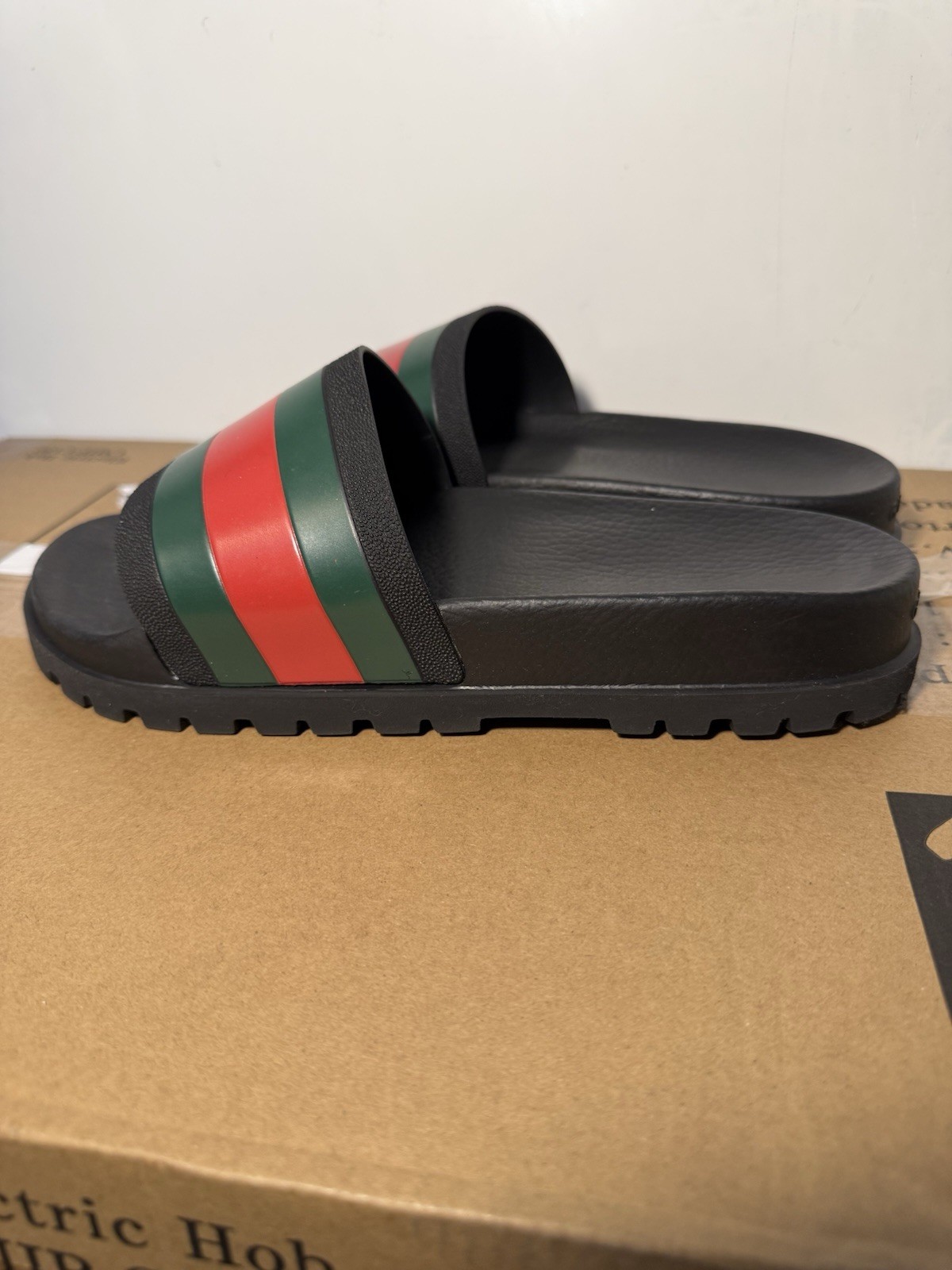 Gucci Web Rubber Slide (Pursuit 72 model) Size 9.5
