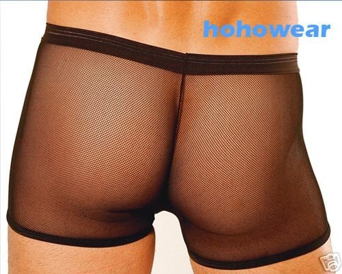 Sexy Mens Stretch See-Thru Mesh Mini Boxer Underwear #308