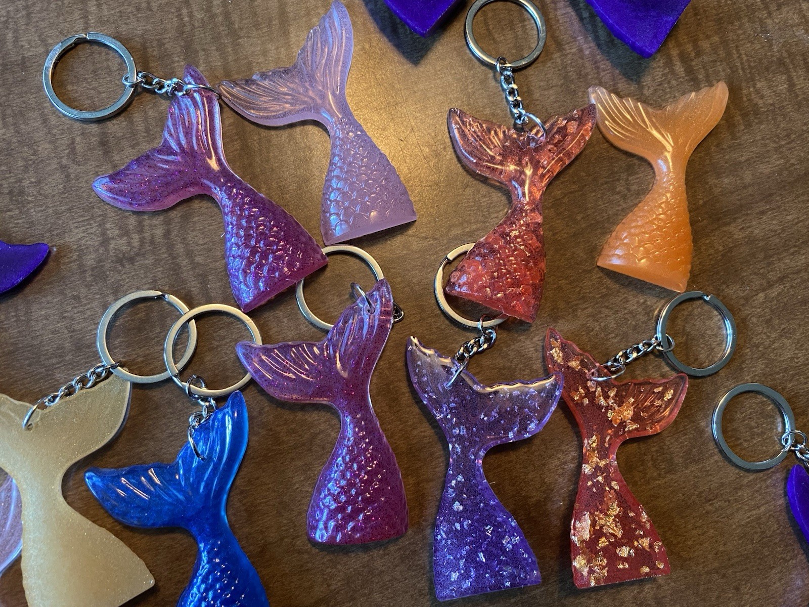 Mermaid Tail Resin Keychain