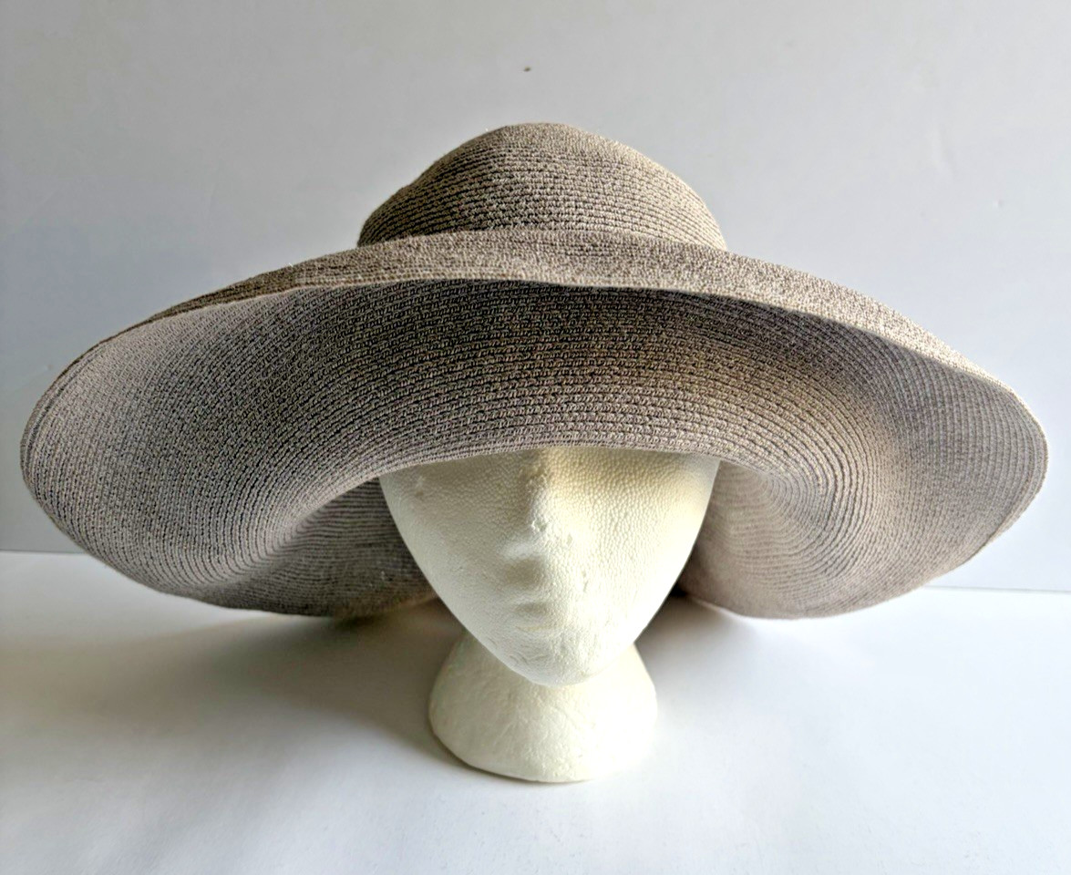 Grevi Sun Hat Wide Brim Manila Hemp Made in Italy Beautiful EUC