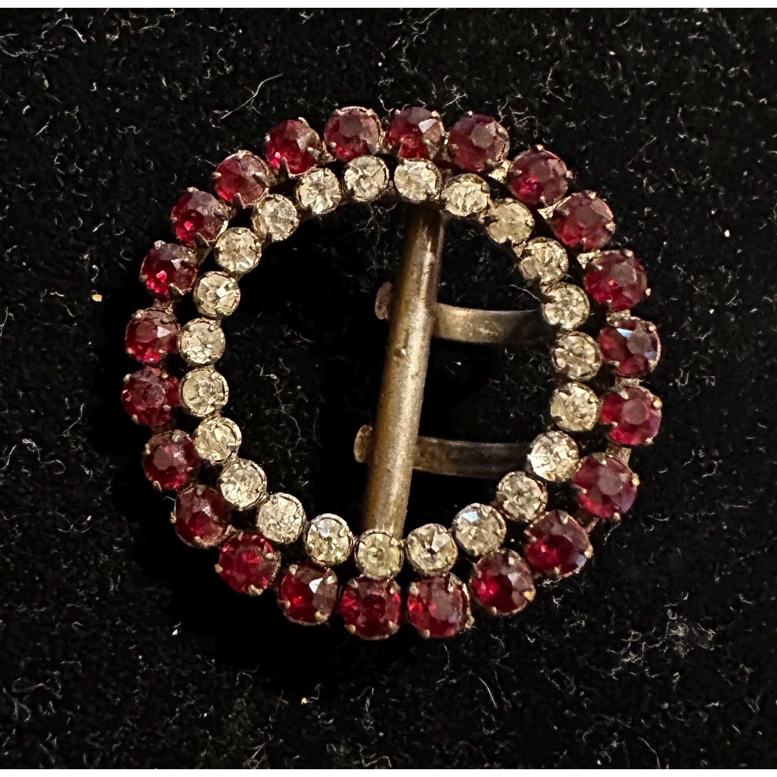 Victorian Buckle w/ Red & Clear Paste Stones