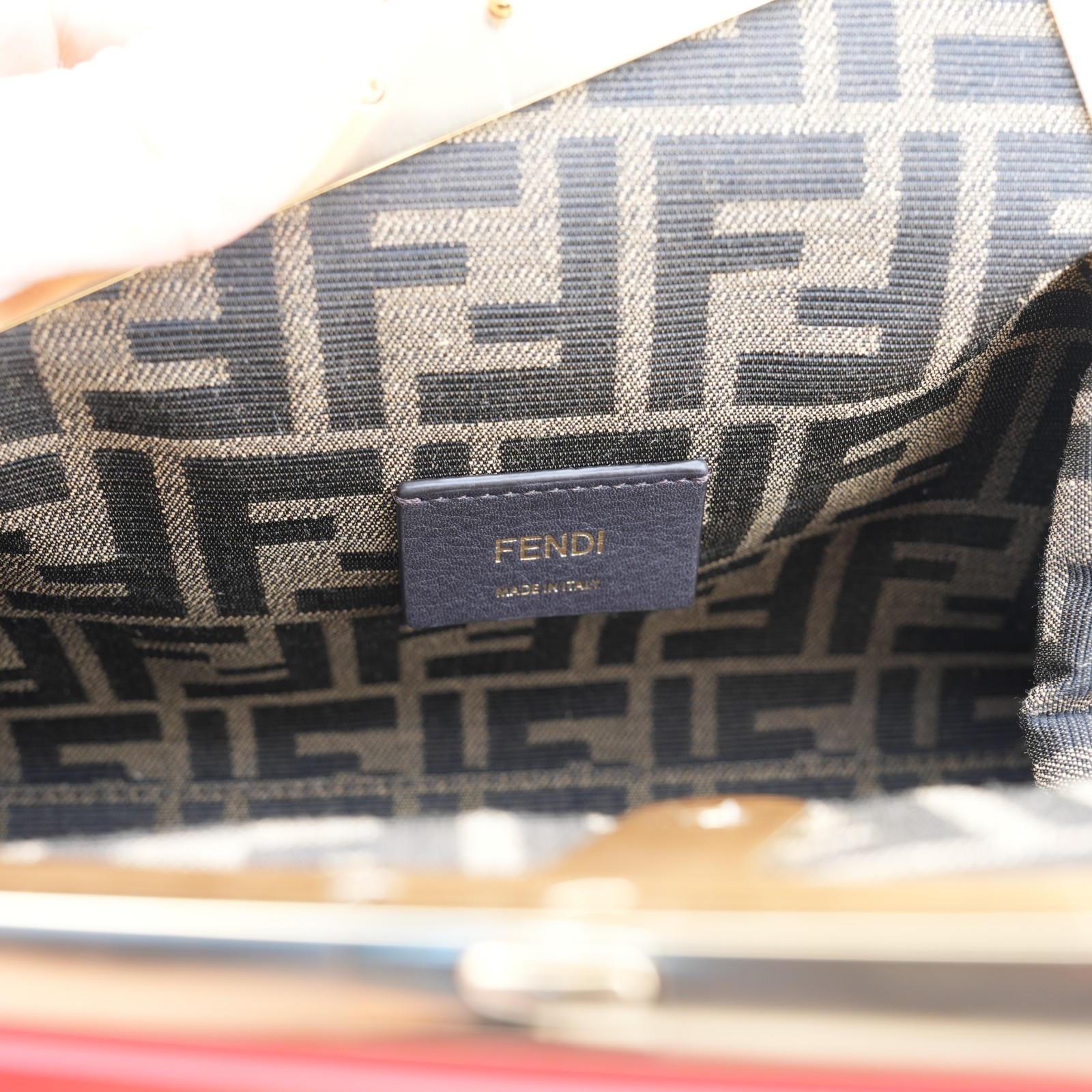 Fendi Shiny Nappa Small Fendi First Tulipano 1872982 Orange Leather Shoulder Bag