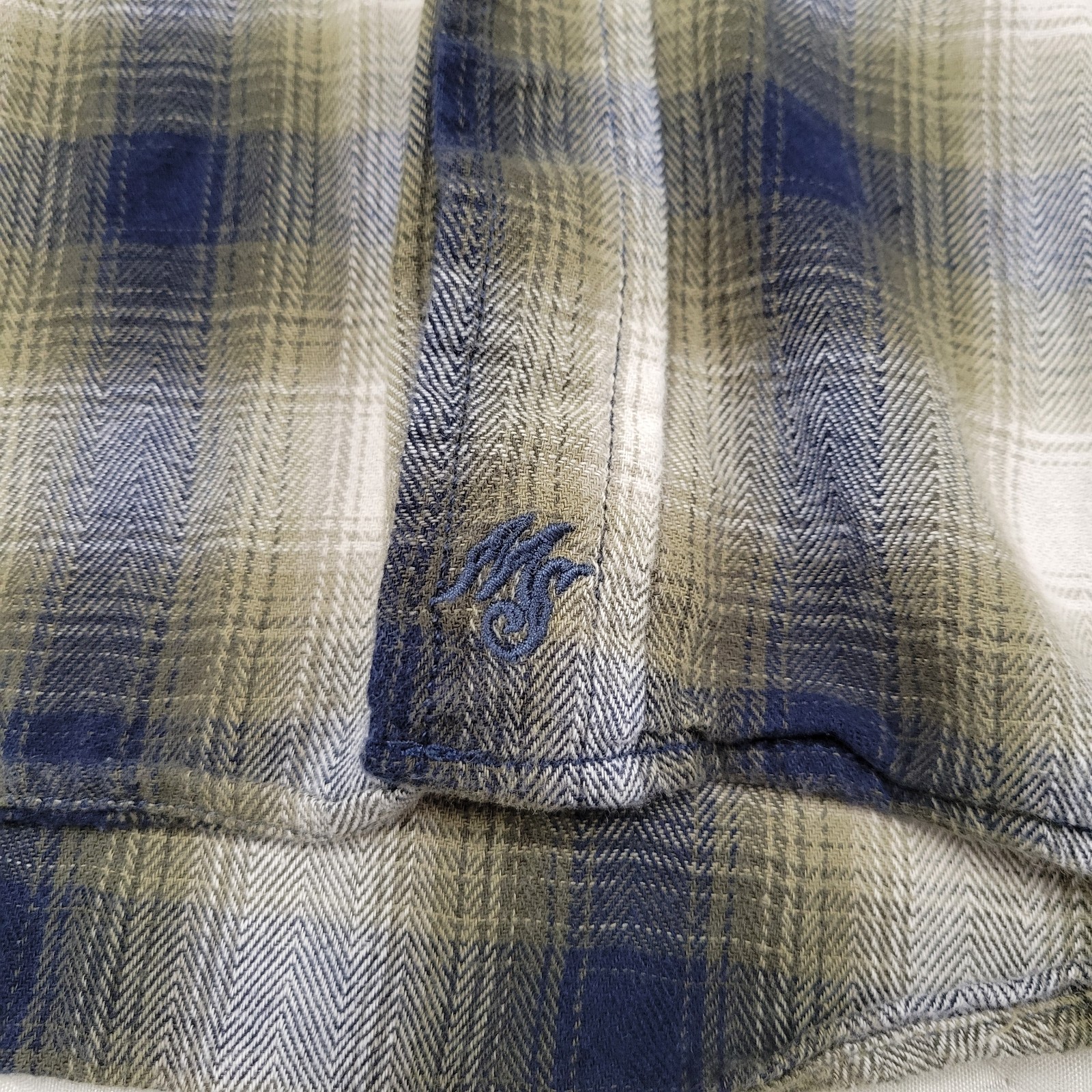 Moon Shine Spirits Snap Front Shirt Mens XL Flannel Plaid Long Sleeve 2 Pocket