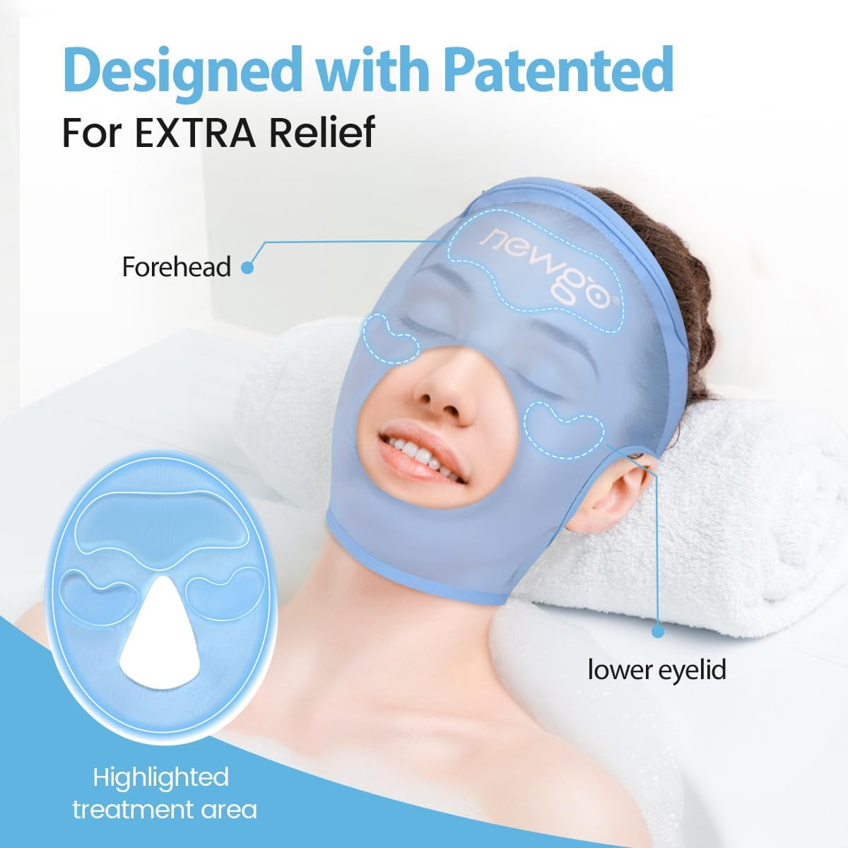 Ice Pack Face Ice Mask for Puffy Eyes, Cooling Face Mask Reusable with Thick Gel