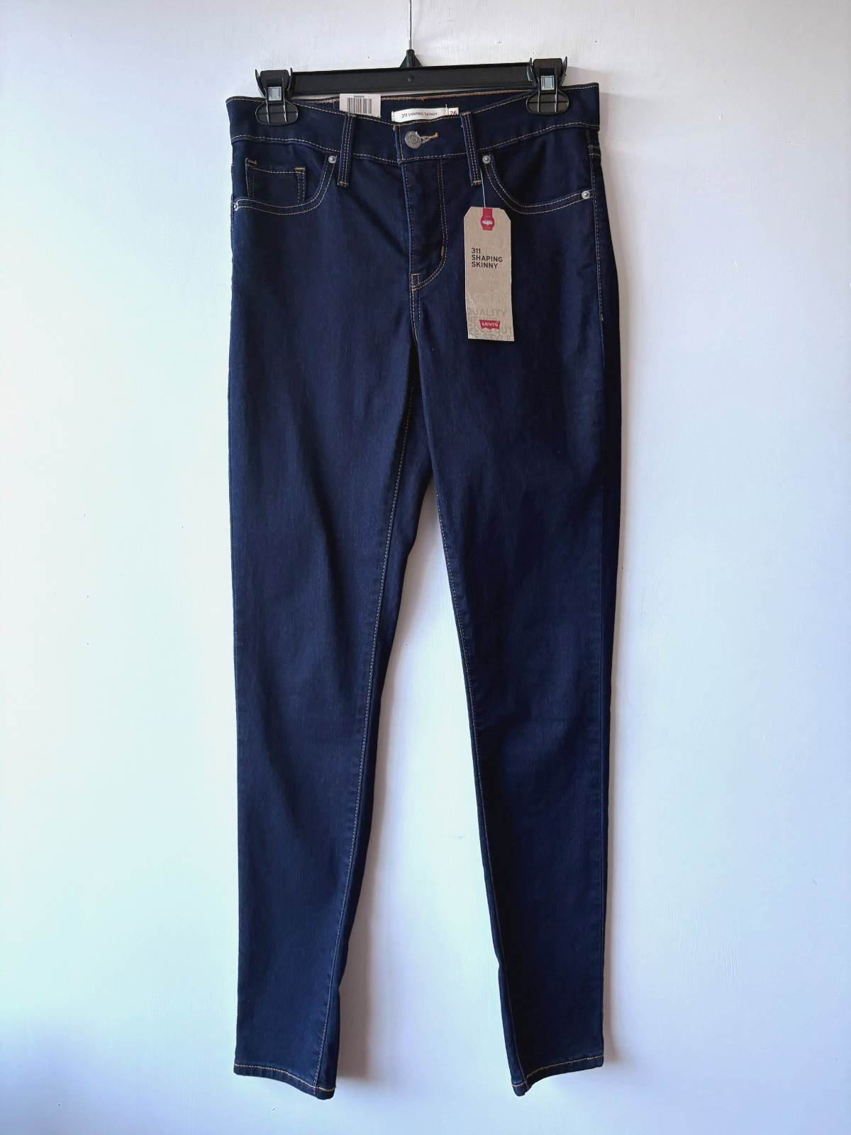 Levi’s Womens 311 Mid-Rise Smoothing Tummy Panel Shaping Skinny Blue Jeans 26×30