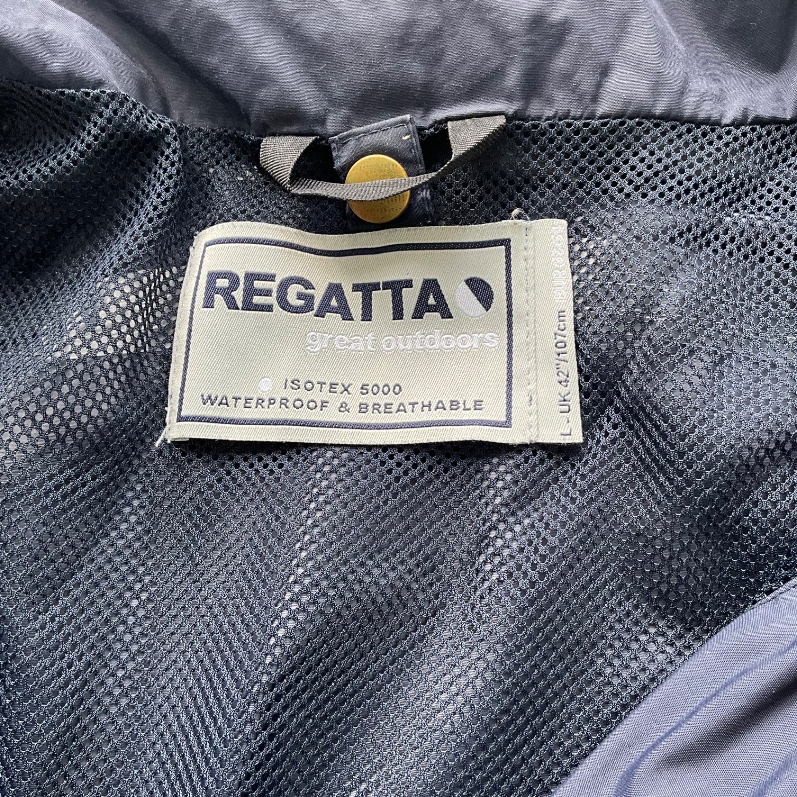 Regatta Mens Outdoor Jacket Navy Zip Up Waterproof Large 42” Isotex 5000