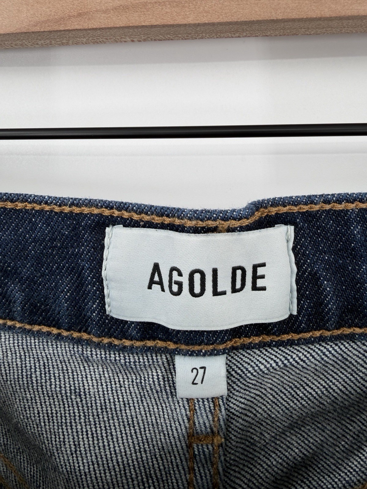 Agolde Ren High Rise Wide Leg Jeans Women’s 27 Blue Denim Stretch A200C-1854