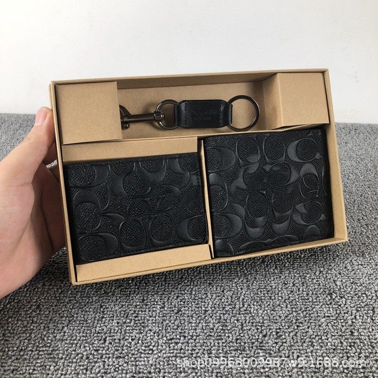 2026 MEN’S 3 IN 1 WALLET BOXED GIFT SET IN SIGNATURE CANVAS BLACK