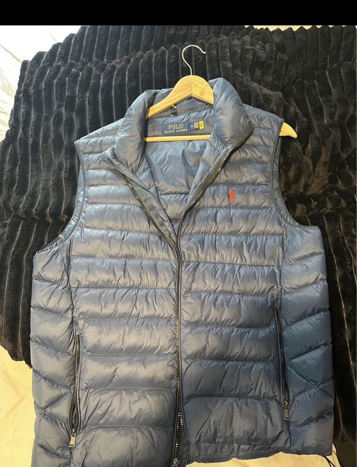 Polo Ralph Lauren Men’s Blue Down Puffer Vest Full Zip Pockets Size M