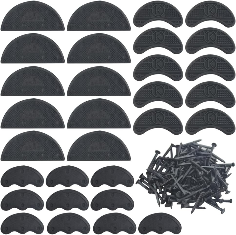 30PCS Heel Plates Black Heel Taps Rubber Tips Sole Heel Repair Pad Replacement w