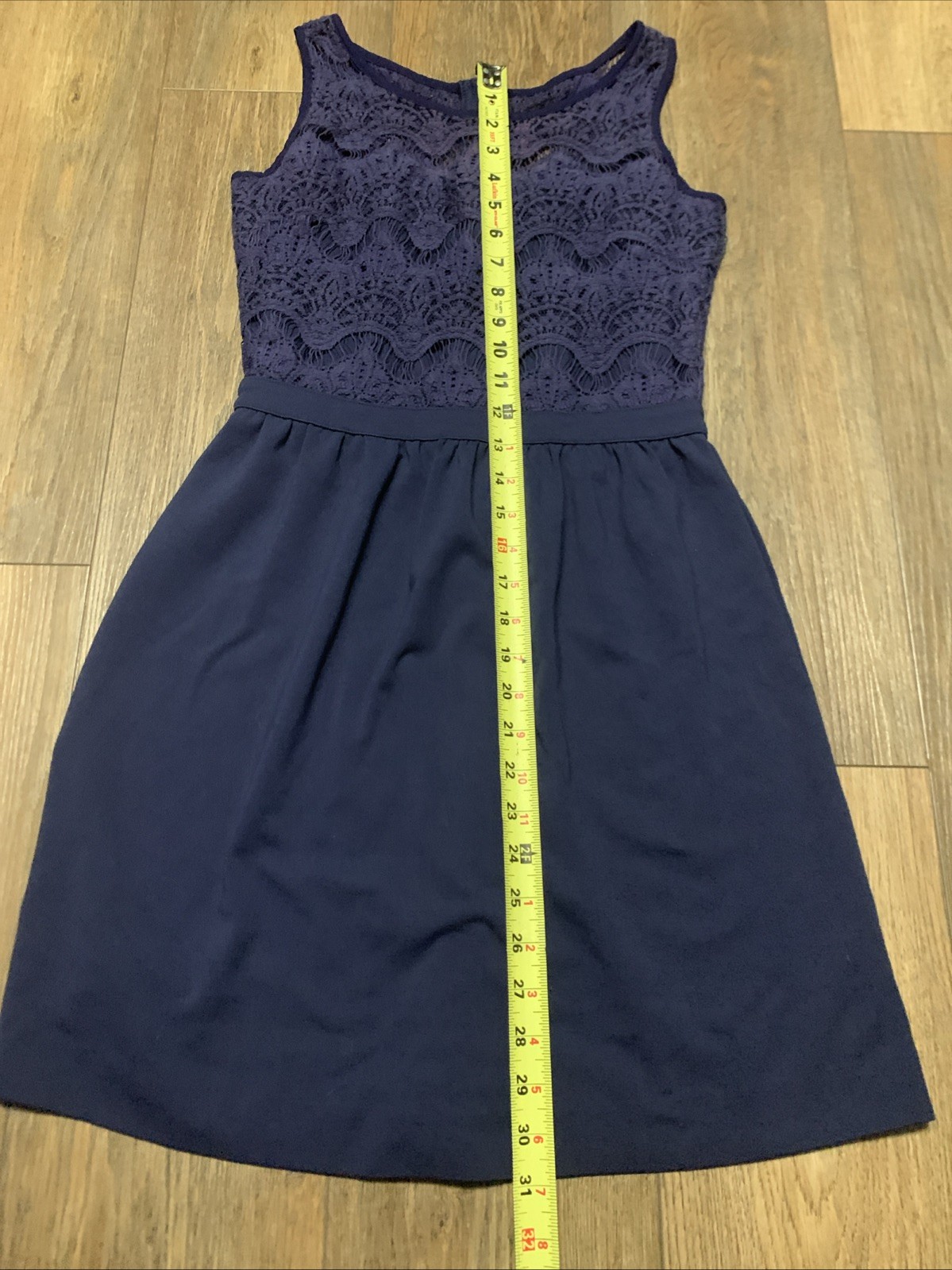 Lilly Pulitzer Dress Womens S Rhea Crochet Fit and Flare Sleeveless Navy