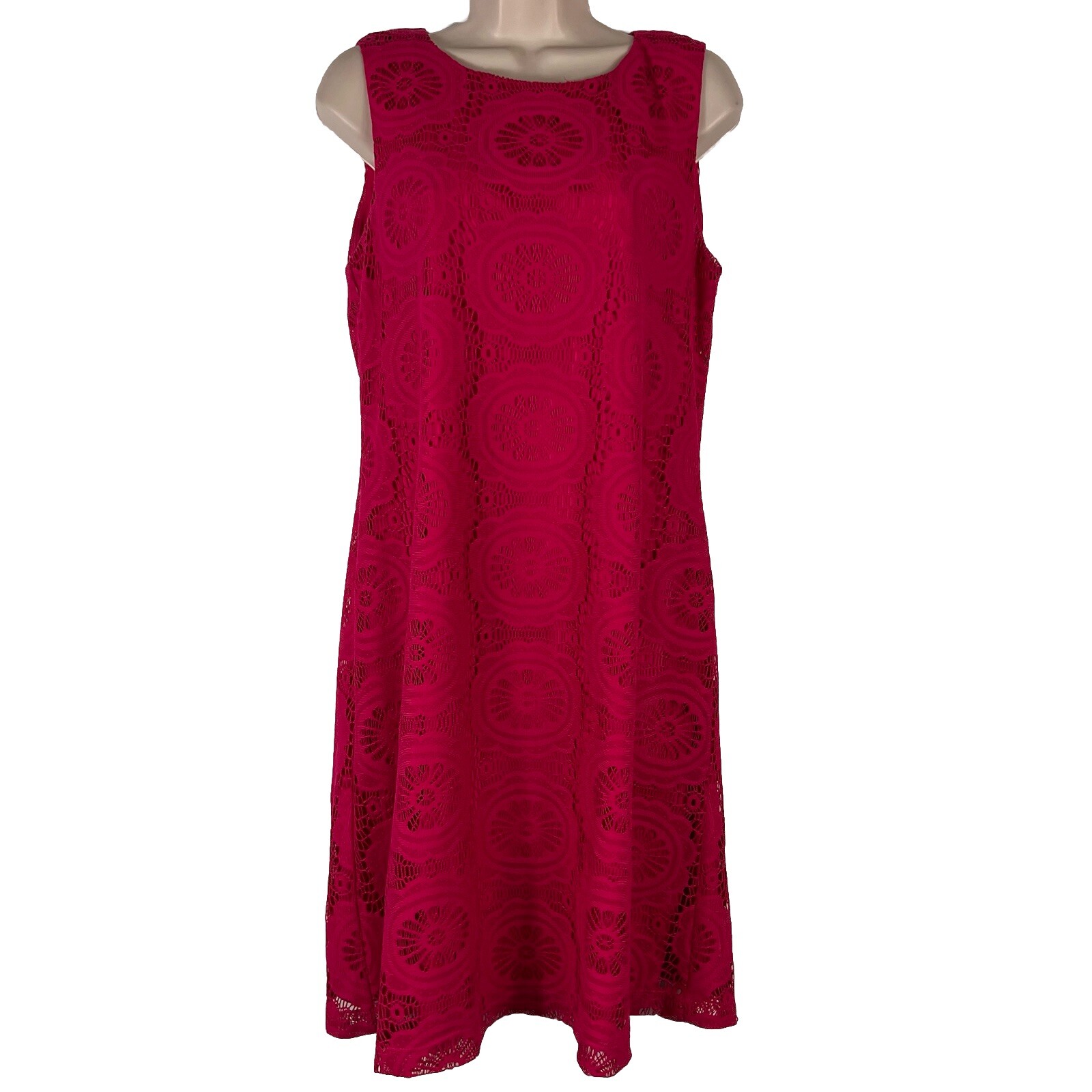 Eliza J Dress Women’s Size 12 Sleeveless Shift Above Knee Pink Lace Sundr