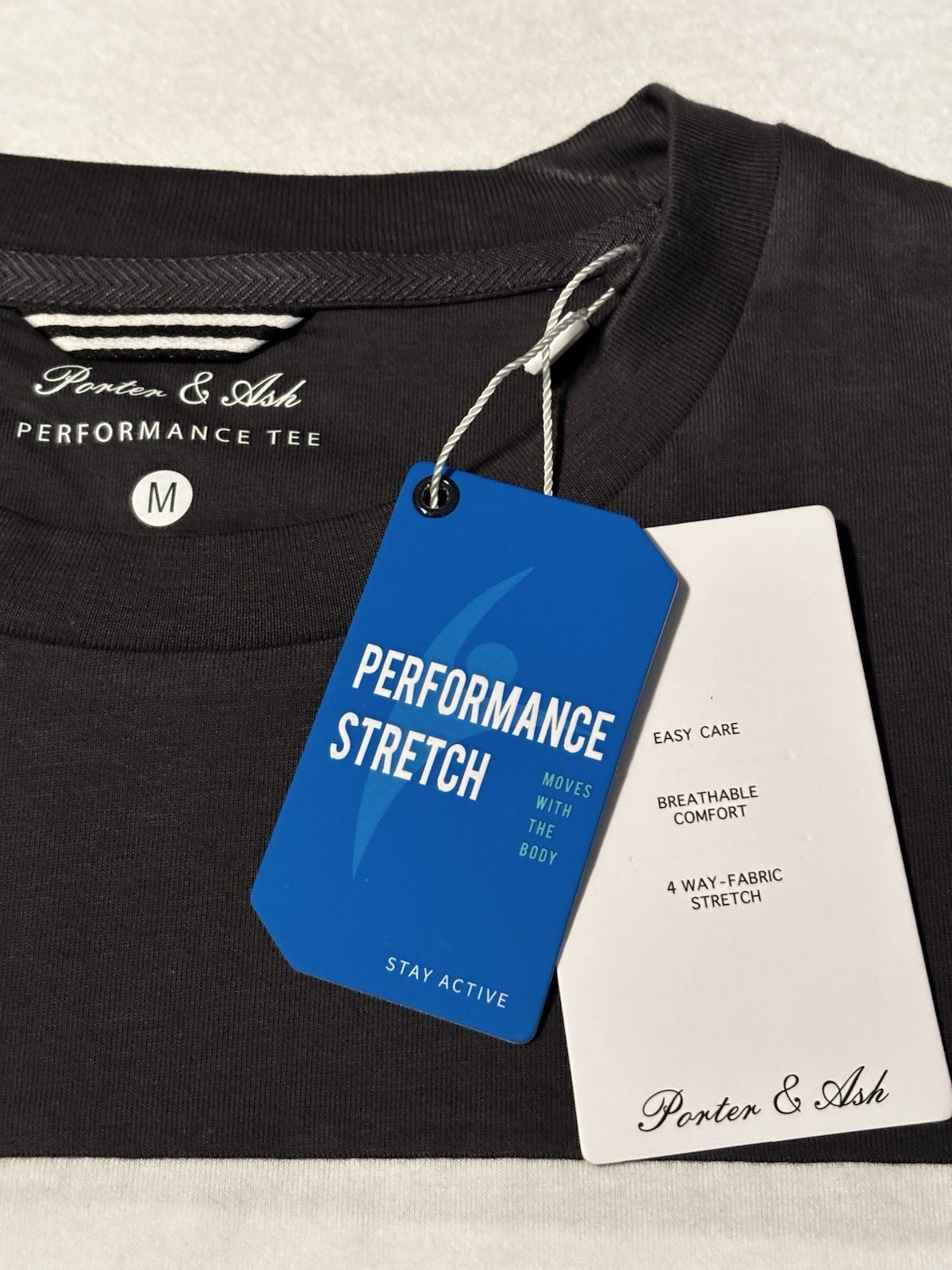Porter & Ash Performance Tee Men’s M Colorblock Crew Neck Short Sleeve Stretch