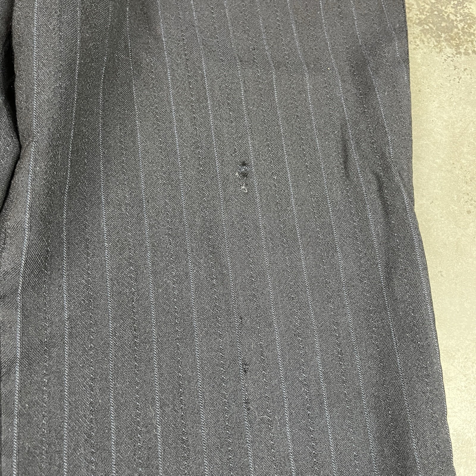 Vintage Wool Blend Pants Mens 32×32 Blue Flaws Distressed Preppy Stripes Preowne
