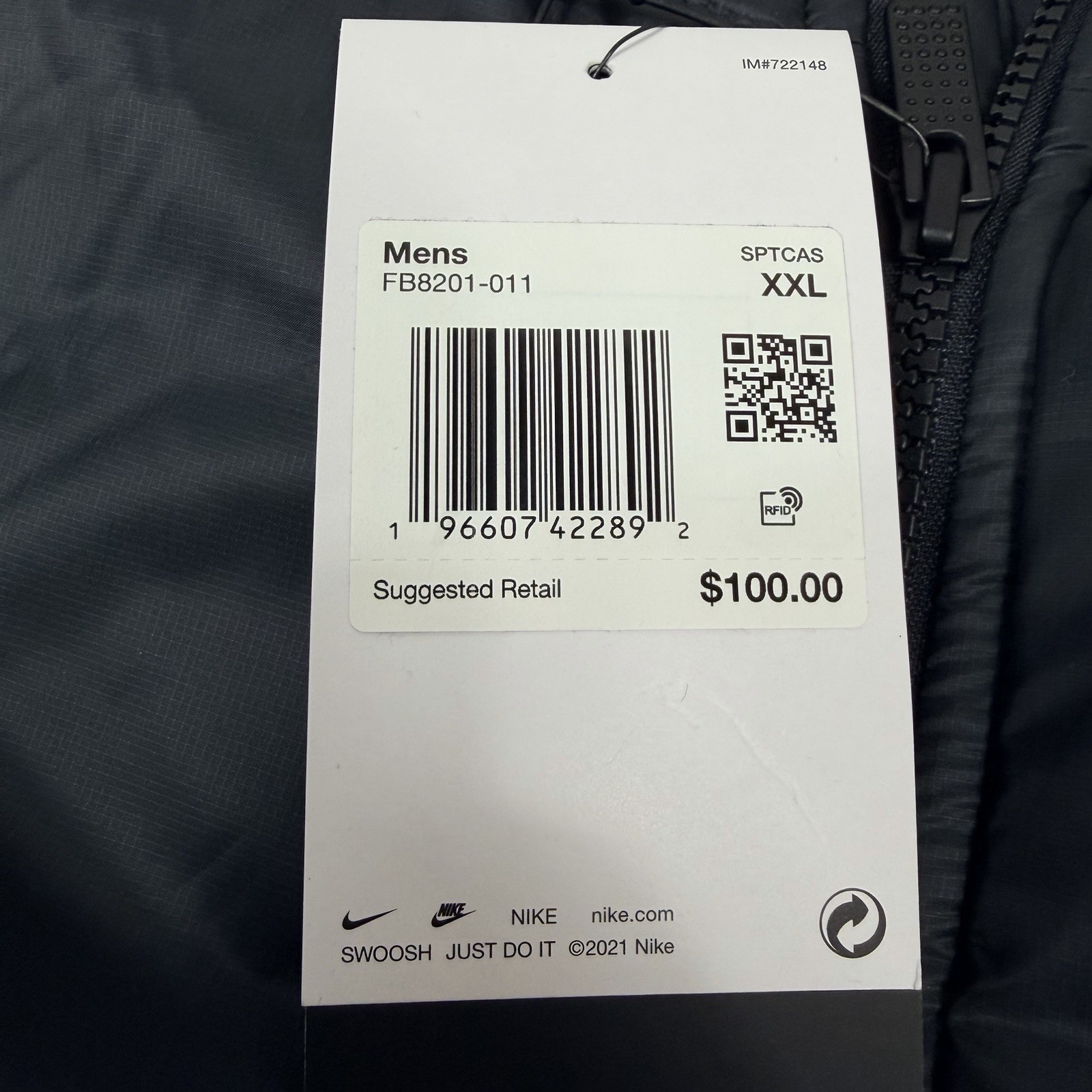 Nike Mens Therma-Fit Windrunner Full Zip Puffer Vest Size XXL -Black HQ5654-010
