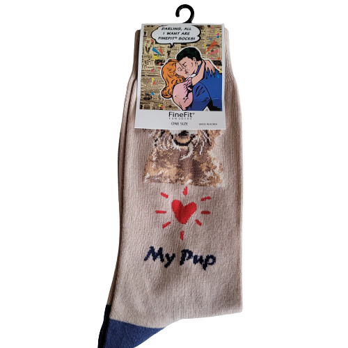Golden Retriever Dog Socks Fun Novelty Dress Casual Unisex SOX FineFit One Size
